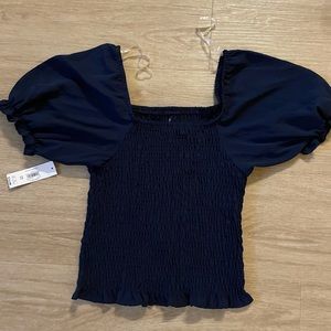 Navy blue short sleeve shirt